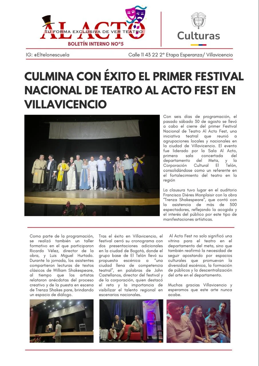Recorte de prensa: cortometraje de El Telón en El Espectador
