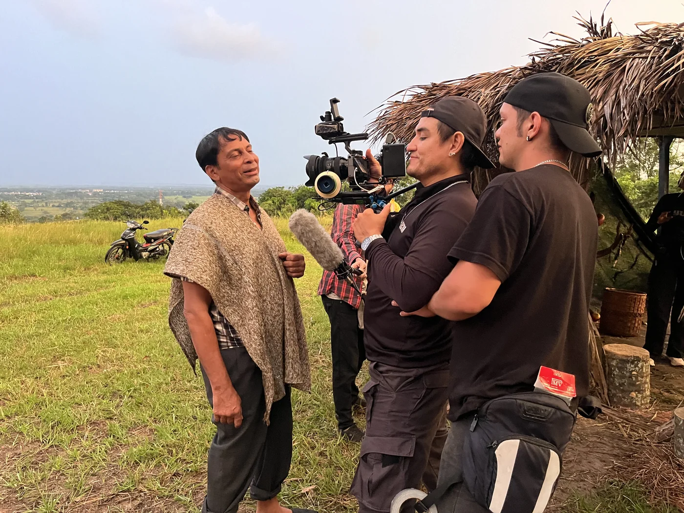 Rodaje en exteriores con actores y crew